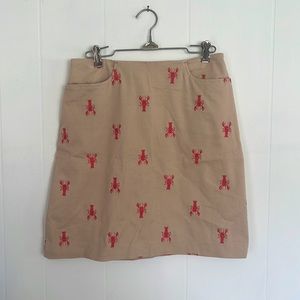 Lily Pulitzer Skirt with Embroidered Lobster Pattern size 4 NWOT